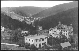 Bärenfels. Blick vom Hotel Kaiserhof in Bärenfels auf Kipsdorf