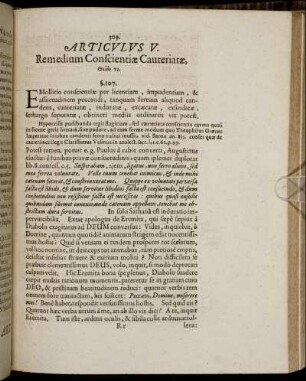 Articulus V. Remedium Conscientiæ Cauteriatæ [...]