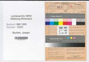 Entnazifizierung Joseph Buchen, geb. 27.10.1887 (Landesinspektor)