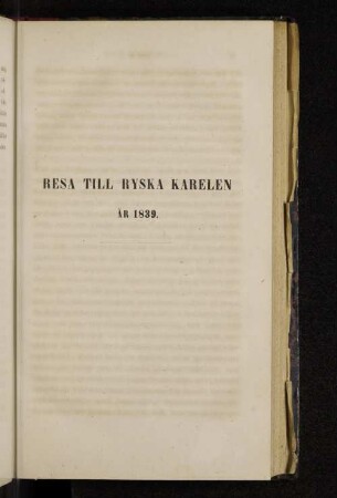 Resa Till Ryska Karelen Ar 1839.