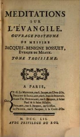 Meditations Sur L'Évangile, 3
