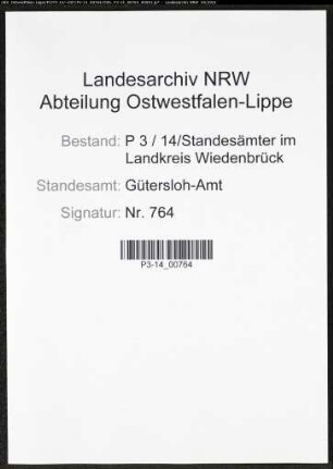 Heiratsregister Standesamt Gütersloh-Amt