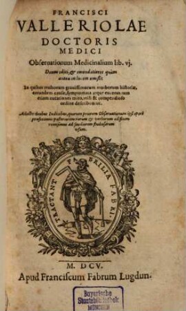 Observationum medicinalium libri sex