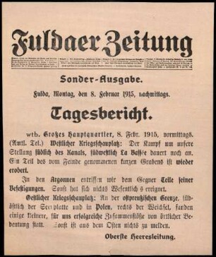 Ausgabe vom Montag, den 08. Februar 1915.