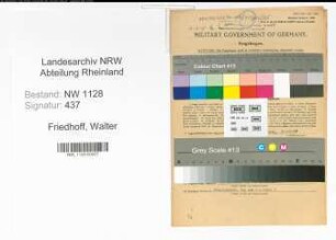 Entnazifizierung Walter Friedhoff , geb. 18.09.1920 (Polizist)
