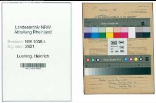 Entnazifizierung Heinrich Luening , geb. 15.08.1914 (Fahrlehrer)
