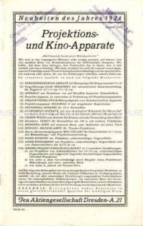 Projektions- und Kino-Apparate