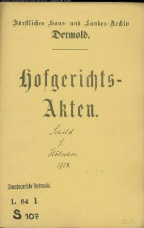Schild, Nevelin gegen Hölscher in Somersell - Schuldforderung