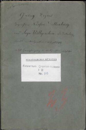 Grenzrezess zwischen Nassau-Dillenburg und Sayn-Wittgenstein vom 30.09.1748