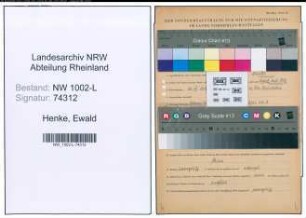 Entnazifizierung Ewald Henke , geb. 20.03.1919 (Sachbearbeiter)