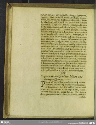 XXI. Sequuntur excerpta è conclusione Orationis pro Quintio