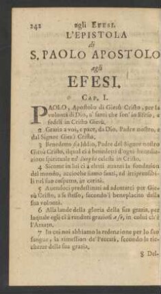 L'Epistola di S. Paolo Apostolo agli Efesi