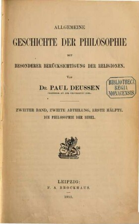 Allgemeine Geschichte der Philosophie : mit besonderer Berücksichtigung der Religionen, 2,2,1. Die Philosophie der Bibel