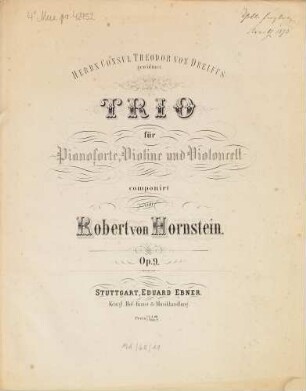 Trio : für Pianoforte, Violine und Violoncell ; op. 9