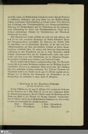 I. Abteilung in der Flandern-Schlacht : (16. bis 29. Oktober 1917)