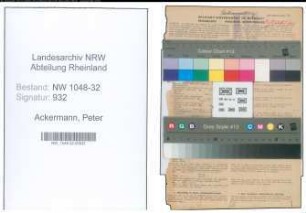 Entnazifizierung Peter Ackermann , geb. 18.11.1899 (Stadtbeamter)