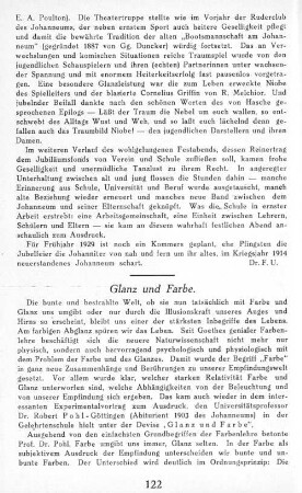 Glanz und Farbe.