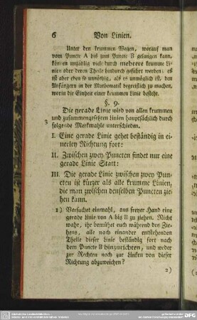 Von der geraden Linie