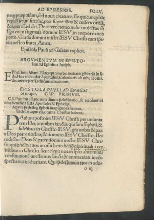 Epistola Pauli Ad Ephesios incipit.