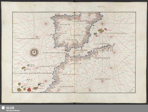 [Iberische Halbinsel mit Balearen, Nordwestküste von Afrika und Kanaren]