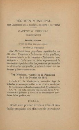Capítulo Primero - organización