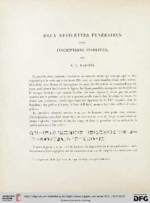1: Deux statuettes funéraires avec inscriptions insolites