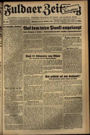 Ausgabe vom Mittwoch, den 20. Oktober 1937.