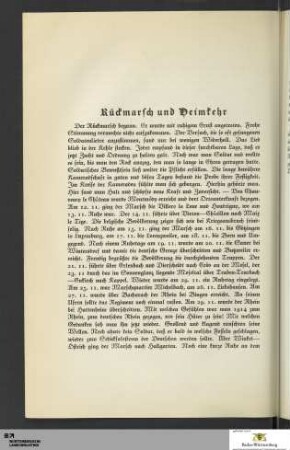 Rückmarsch und Heimkehr