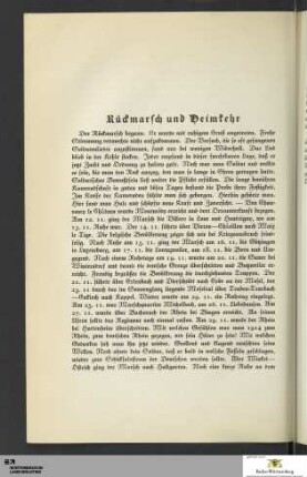 Rückmarsch und Heimkehr