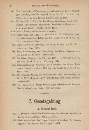 7. Gesetzgebung.