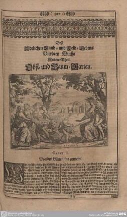 Deß Adelichen Land- und Feld-Lebens Vierdten Buchs Anderer Theil. Obst- und Baum-Garten.