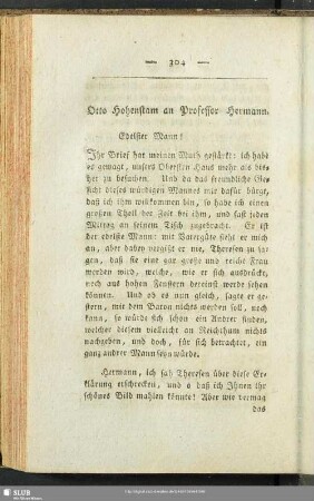 Otto Hohenstam an Professor Hermann