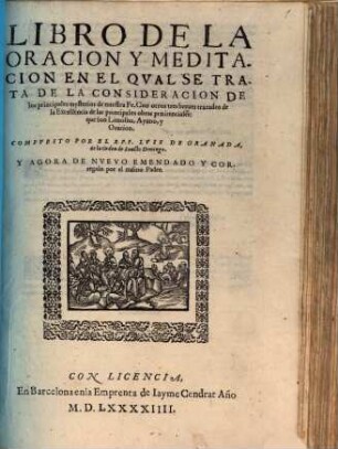 Libro de la oracion y meditacion