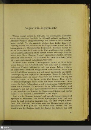 August sein dagegen sehr