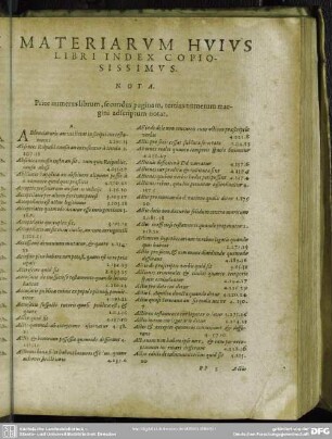 Materiarum Huius Libri Index Copiosissimus