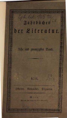 Jahrbücher der Literatur. 28, 28. 1824
