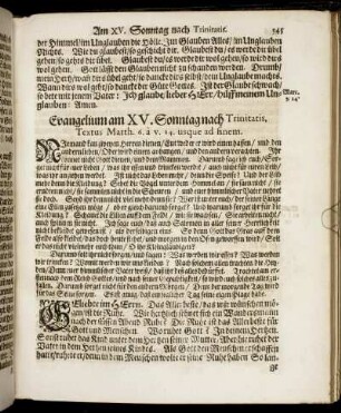 Evangelium am XV. Sonntag nach Trinitatis.