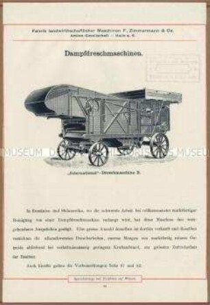 Dampfdreschmaschinen