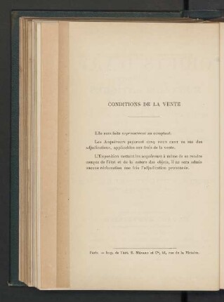 Conditions de la vente