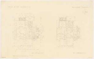 Umbau eines Landhauses Monatskonkurrenz Februar 1933: Grundriss Erdgeschoss, Obergeschoss 1:100; Maßstabsleiste