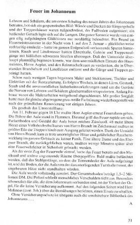 Feuer im Johanneum