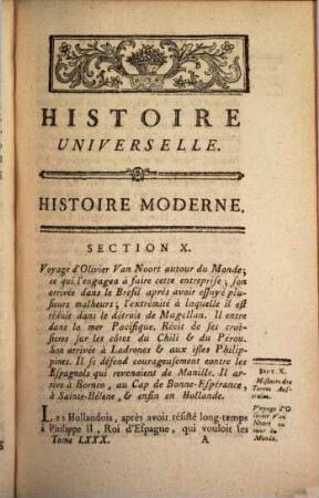 Histoire Universelle, Depuis Le Commencement Du Monde Jusqu'a Présent, 120. Contenant la fin de l'Histoire des Terres Ausrales, et les Constituions des treize Etats-Unis de l'Amérique e celle de Mecklenbourg