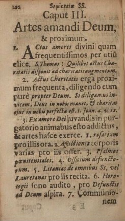 Caput III. Artes amandi deum, & proximum.