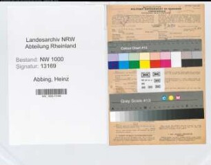 Entnazifizierung Heinz Abbing, geb. 23.03.1904 (Landesoberinspektor)