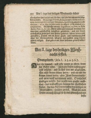 Am II. tage des heiligen Weyhnacht-festes, Evangelium / Jesa. I, 2.3.4.5.6.7.