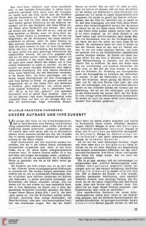 N.F. 11.1931: Unsere Aufgabe und ihre Zukunft