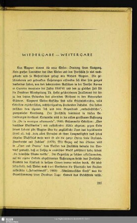 Wiedergabe – Weitergabe