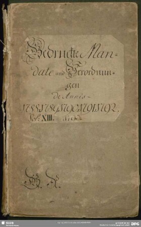Des Durchlauchtigsten Churfürstens zu Sachßen ... bestallter Oberamts-Verwalter im Marggrafthum Oberlausitz ... Ich, Johann Wilhelm Traugott von Schönberg ... und gebe denen Herren ... hierdurch zu vernehmen, wasmaaßen höchstgedachte Ihro Churfürstl. Durchl. ein, die in ältern Zeiten ertheilten Lehns-Anwartschaften betreffendes Mandat ...