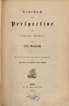 Lehrbuch der Perspective für bildende Künstler