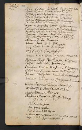 Winterhalbjahr 1752/1753. Rektorat Johann Georg Gmelin